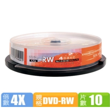 三菱 4X DVD-RW 4.7GB燒錄片 10片裝