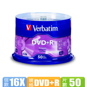 Verbatim 威寶 藍鳳凰 16X DVD+R 燒錄片(50片)