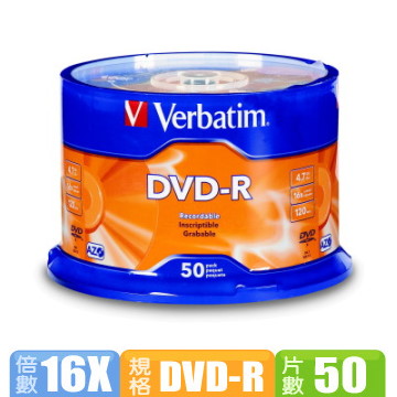 Verbatim 威寶 藍鳳凰 16X DVD-R 燒錄片 (50片)