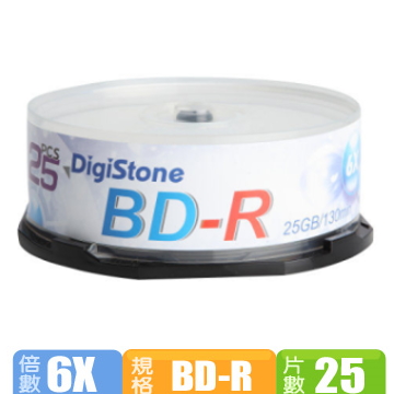 DigiStone 國際版 藍光 6X BD-R 25GB 桶裝 (25片)