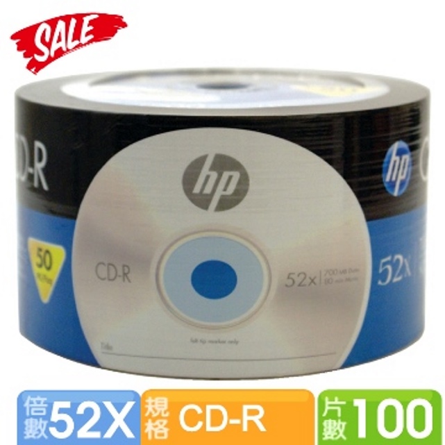 HP 52X CD-R 白金片 100片