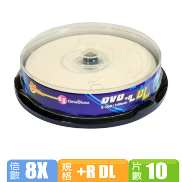 DataStone 精選日本版 DVD+RDL 8X 桶裝 (10片)