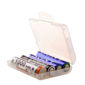 4號 電池 四入裝收納盒/白透明色 (3個)