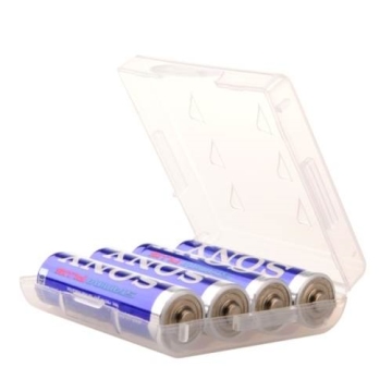 3號 電池 四入裝收納盒/白透明色 (10個)