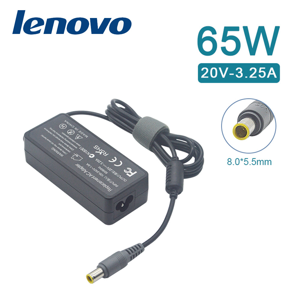 充電器 適用於 聯想 Lenovo 電腦/筆電 變壓器 8.0mm*5.6mm【65W】20V 3.25A 長方型