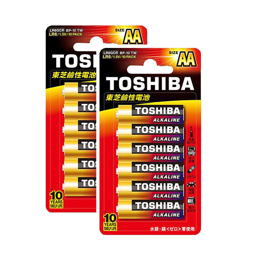 【TOSHIBA東芝】3號AA鹼性電池20入 吊卡裝(1.5V)