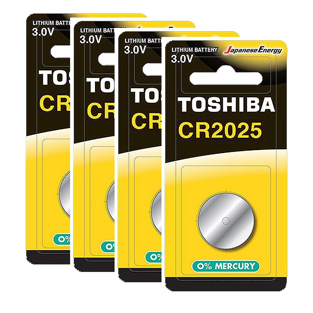 【東芝Toshiba】CR2025鈕扣型 鋰電池4粒裝(3V DL2025鈕型電池 無鉛 無汞)