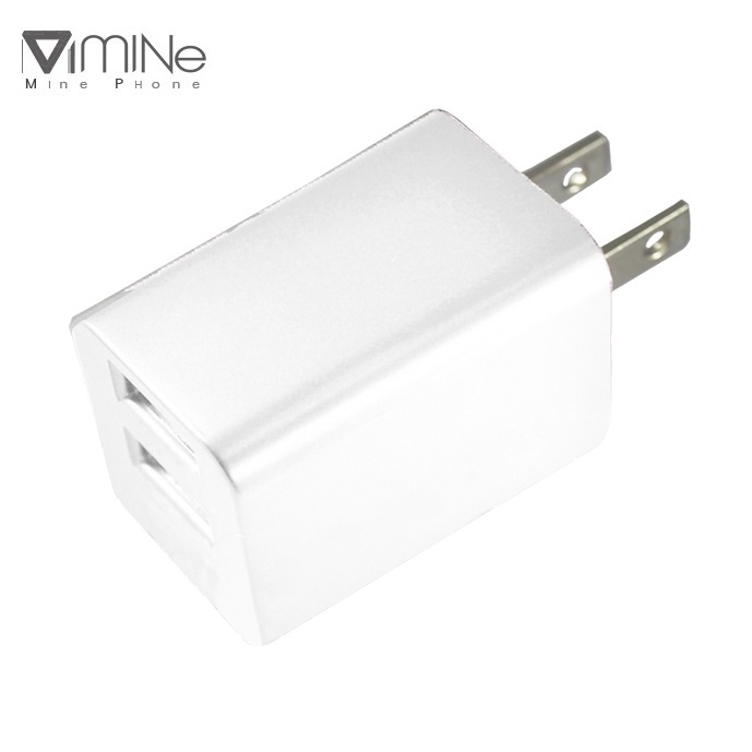 【台灣製造】MINE峰 雙USB充電器 雙孔2.4A摺疊插頭 充電頭 - 白色