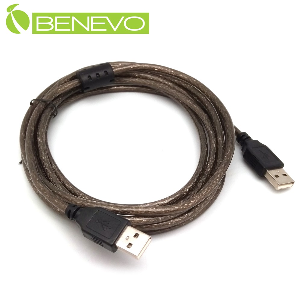 BENEVO專業級 3米 USB2.0 A公-A公 訊號連接線，採128編金屬編織與磁環
