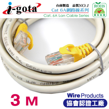 i-gota CAT6A超高速網路傳輸線 3M(RJ-MW6A-003)