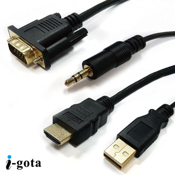 i-gota 高畫質VGA轉HDMI轉接線 2米(VGA-HDMI002)