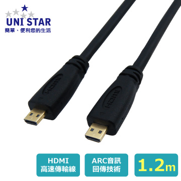 UNI STAR 1.4b版 HDMI D公-D公 1.2公尺(HDMI-DD012-PE)