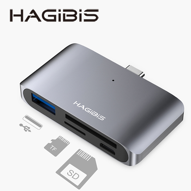 HAGiBiS海備思Type-C多功能USB3.0讀卡擴充器
