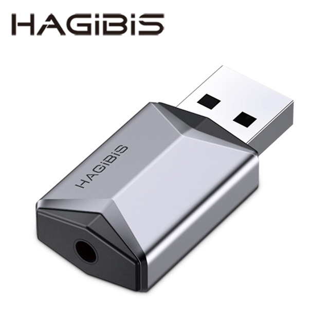 HAGiBiS鋁合金USB耳麥合一外接式音效卡（單孔）