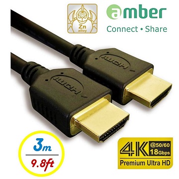 amber 4K2K HDMI 高階影音線材 3M長度 PS3/PS4/藍光DVD 專用線材