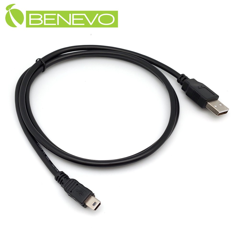 2入組 - BENEVO 1米 USB2.0 A公轉Mini USB(5Pin)公高隔離連接線