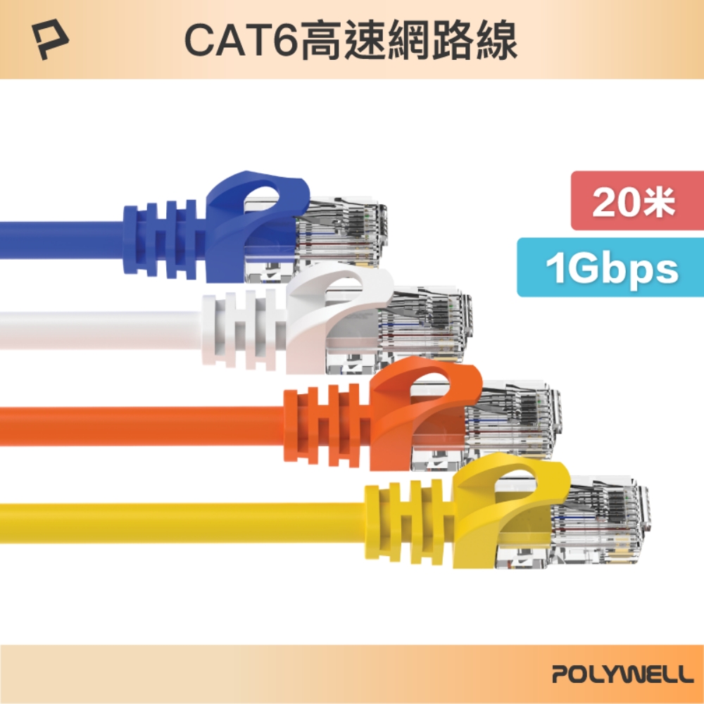 POLYWELL CAT6 網路線 20M