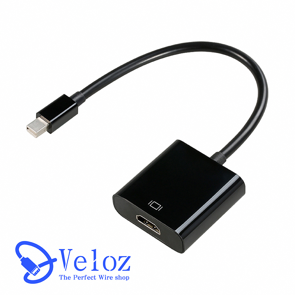miniDP轉HDMI高清黑色轉接線(Velo-17)