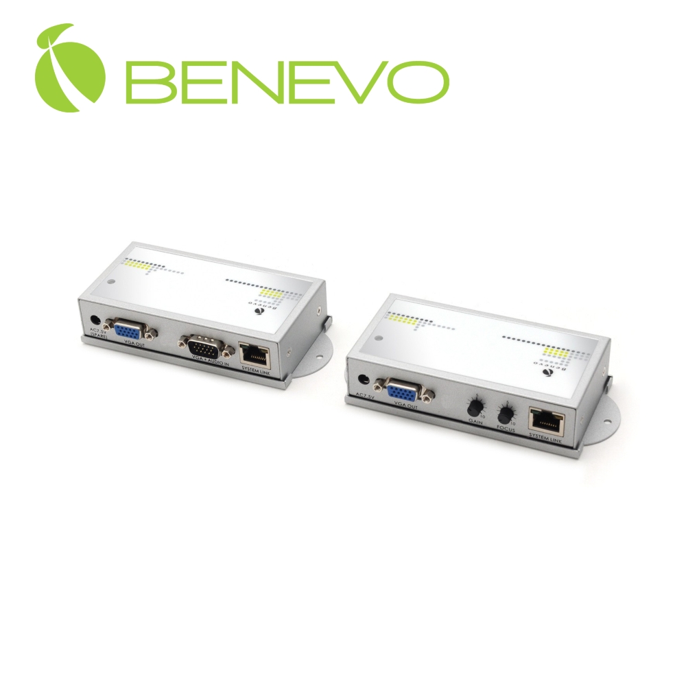 BENEVO 1080p Cat5e單埠VGA視訊延伸器套件(180M)