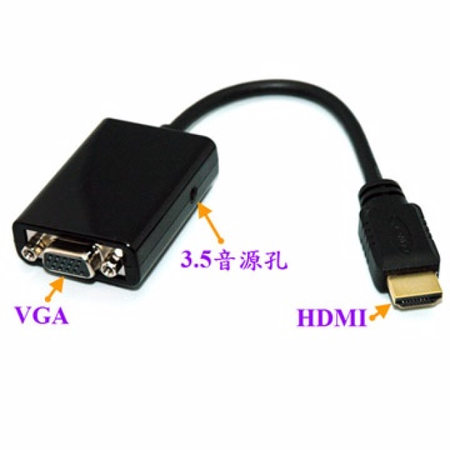 fujiei HDMI TO VGA+Audio音源孔免電源轉換線