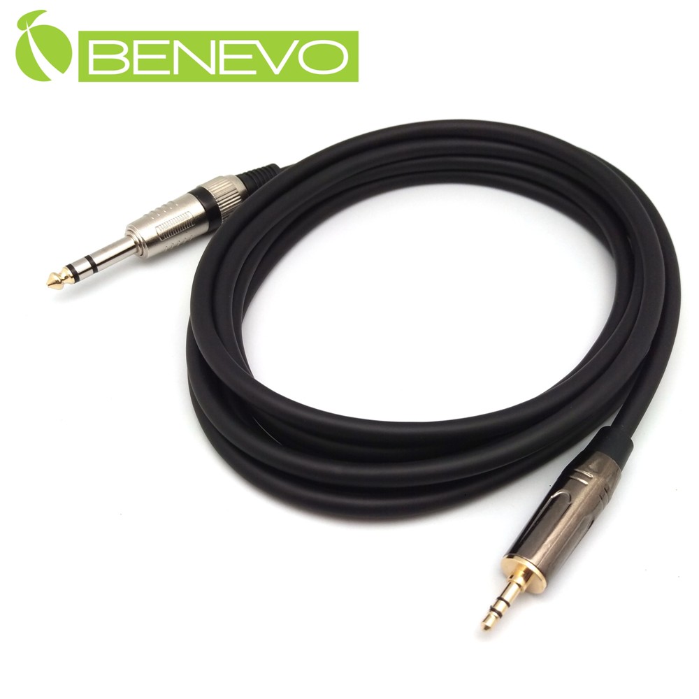 BENEVO 3M TRS型式6.3mm公對3.5mm公 立體聲音連接線