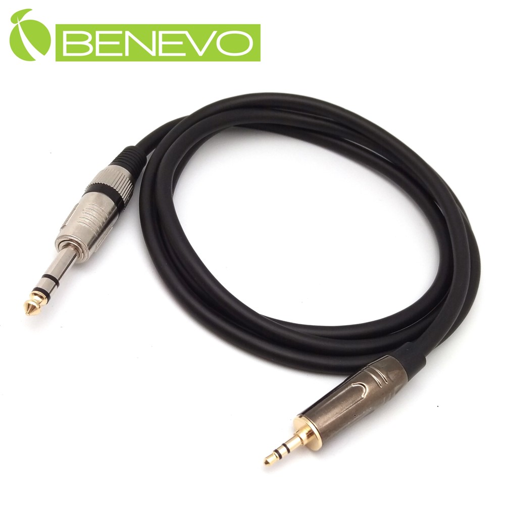 BENEVO 1.5M TRS型式6.3mm公對3.5mm公 立體聲音連接線