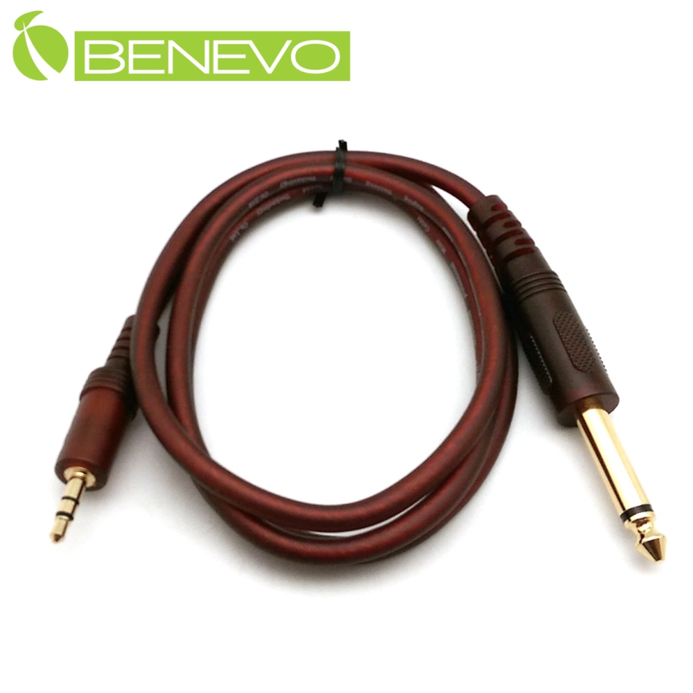 BENEVO 1M 6.3mm公對3.5mm公 聲音連接線