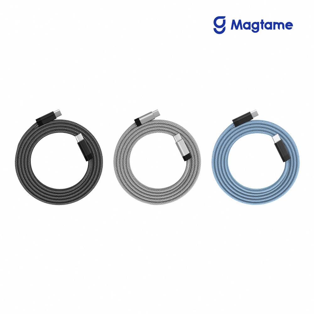 Magtame Type-C to Type-C 60W 扁線款 磁性快收納充電傳輸線 1M