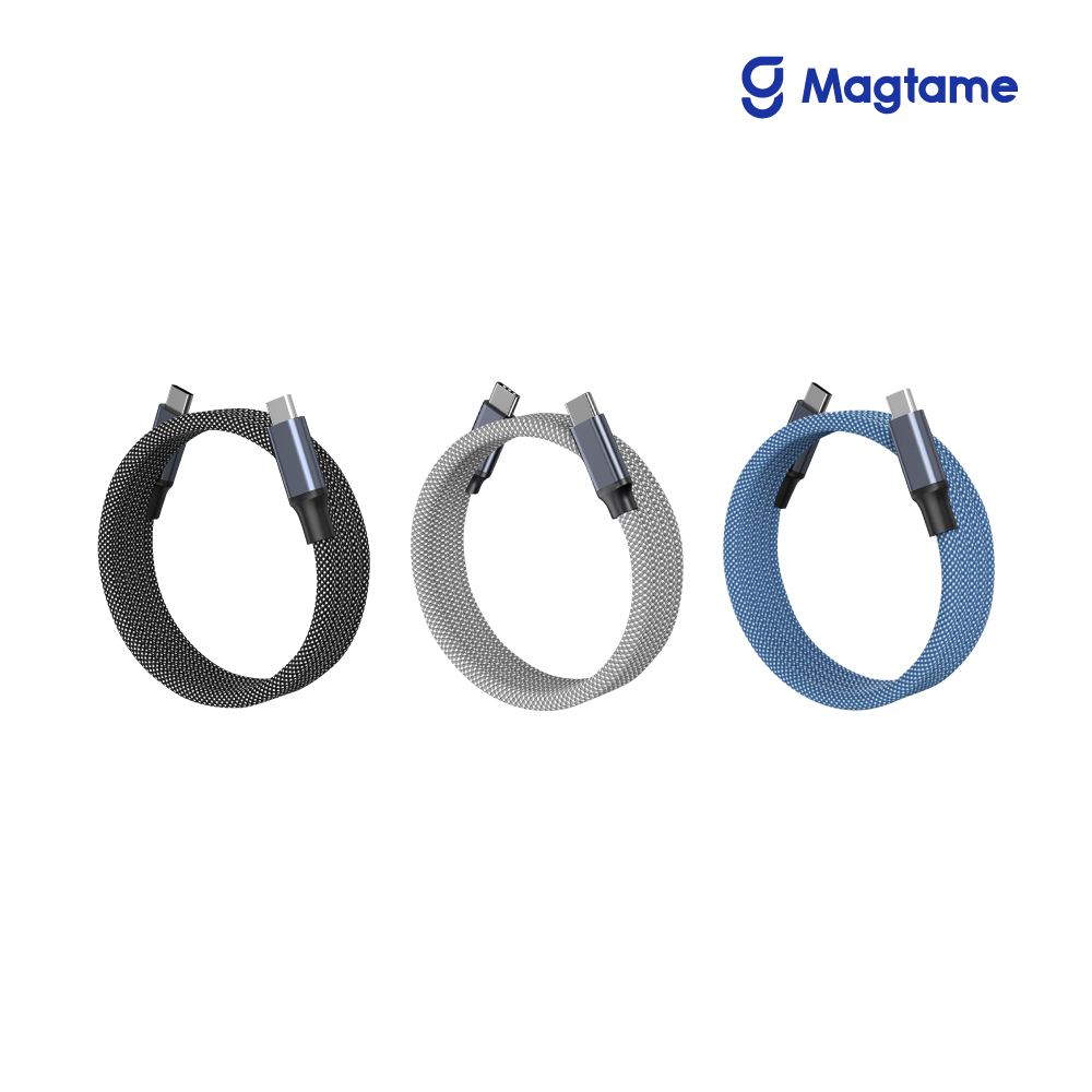 Magtame Type-C to Type-C 240W 圓線款 磁性快收納充電傳輸線 1M