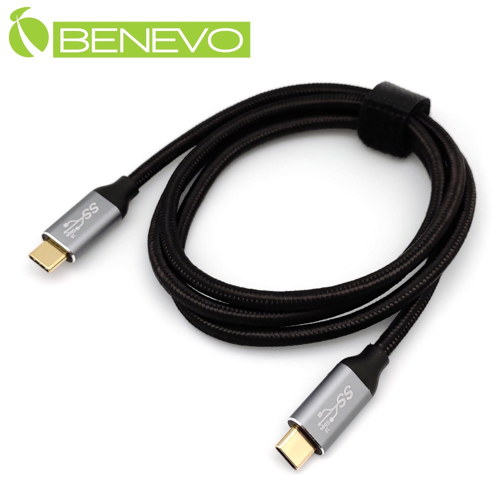 BENEVO 1米 USB3.1 Gen2 Type-C公對公訊號連接線(10Gbps/PD100W) [BUSB3100CMM(E100W)