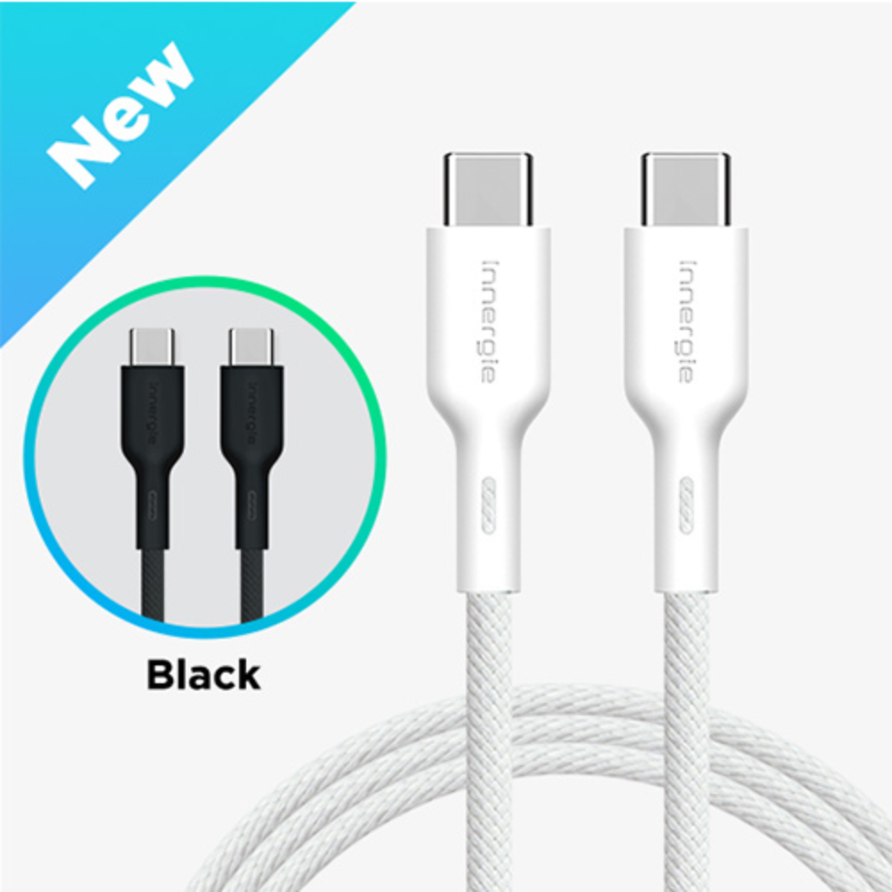 臺達Innergie 100W C-C USB-C對USB-C充電線 1M 黑白兩色可選 (3年全球保固)