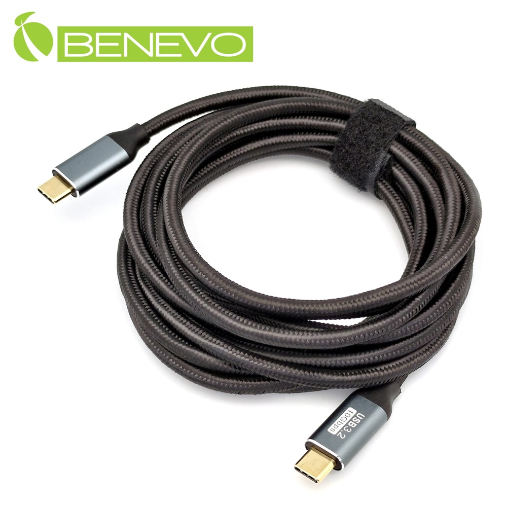 BENEVO 3米 USB3.1 Gen2 Type-C公對公訊號連接線(10Gbps/PD100W) [BUSB3300CMM(E100W)
