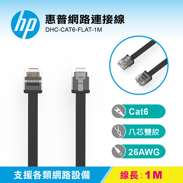 HP 惠普網路連接線 DHC-CAT6-FLAT-1M
