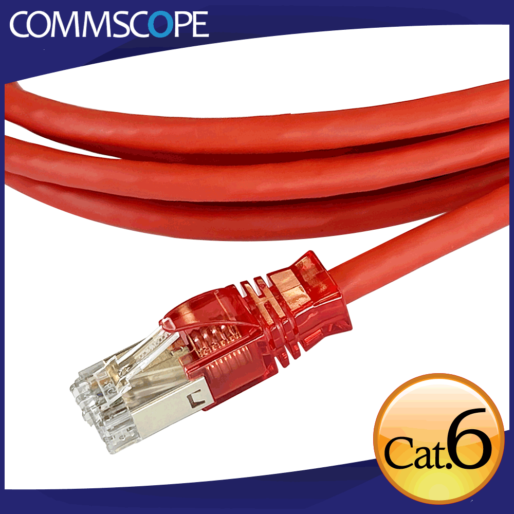 AMP 六類(Cat.6)15米無遮蔽網路線(紅)