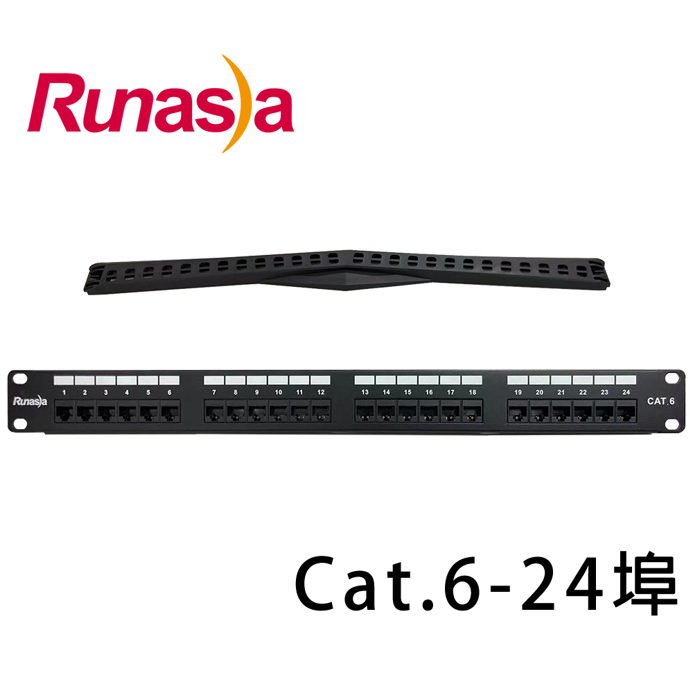 Runasia 六類(Cat.6)無遮蔽跳線面板 (TP06124)