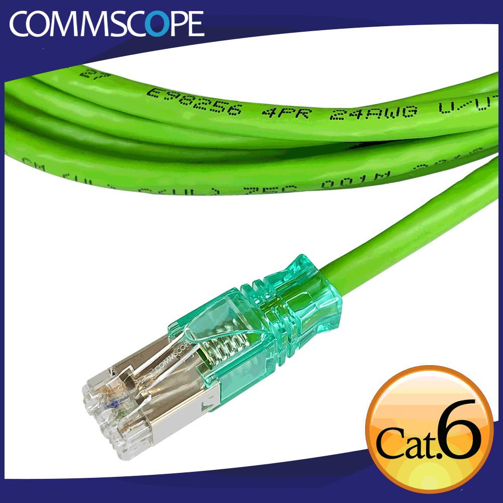 Commscope - AMP六類(CAT.6)3米無遮蔽網路線(綠色)