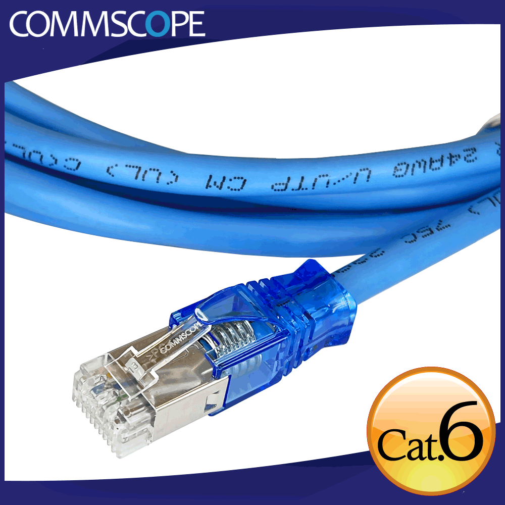 Commscope - AMP六類(CAT.6)2米無遮蔽網路線(藍色)