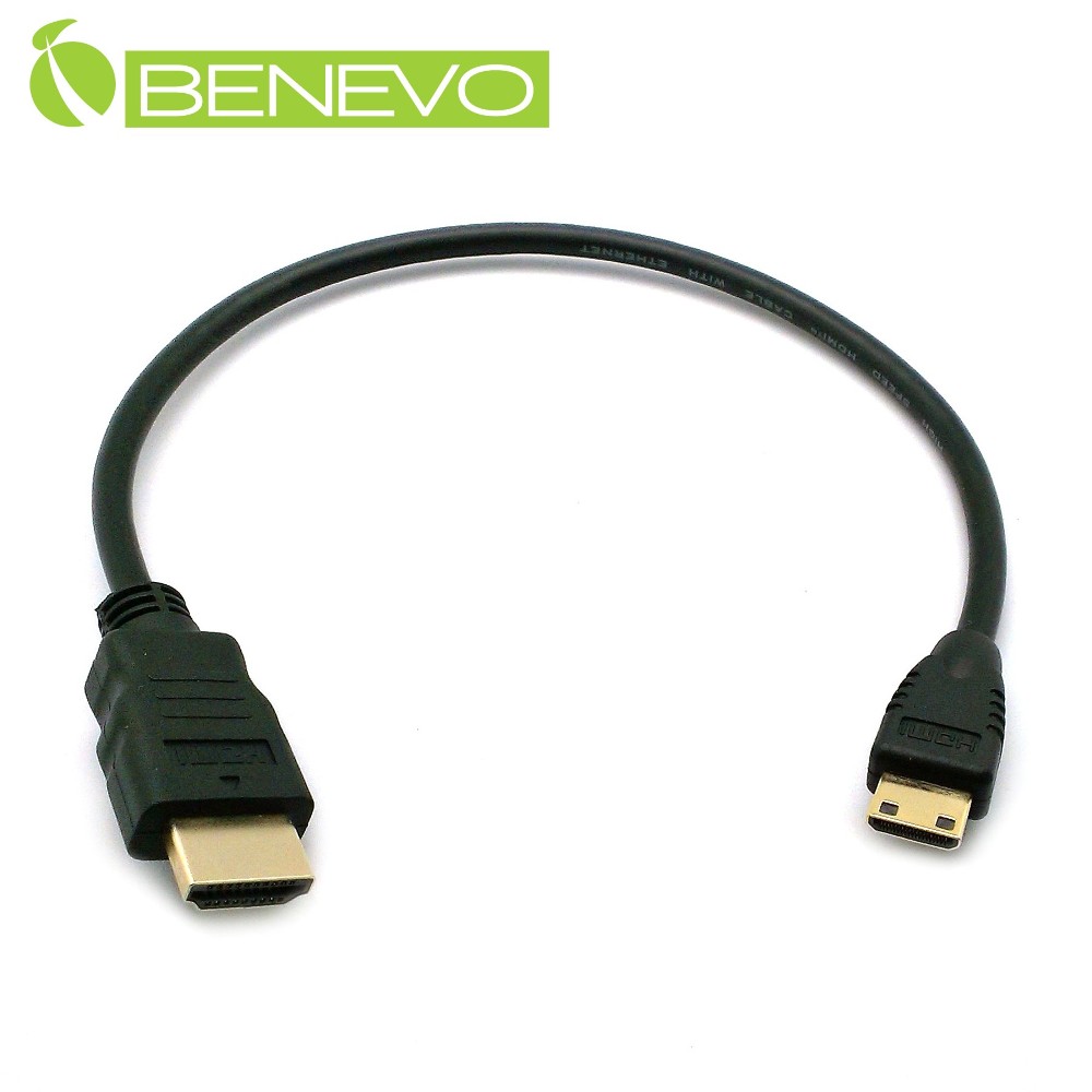 BENEVO 0.3M Mini HDMI轉HDMI高品質影音連接線