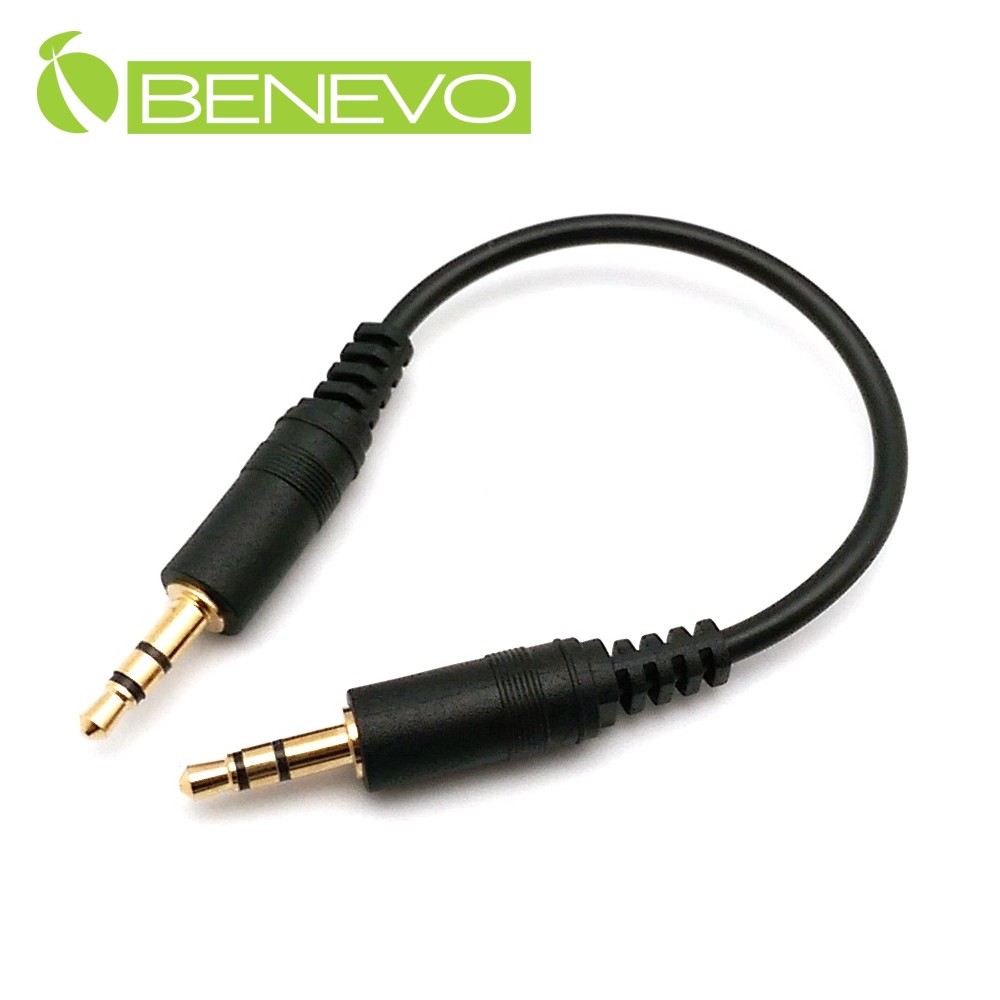 BENEVO 10cm 鍍金接頭3.5mm立體聲連接線/AUX對錄線