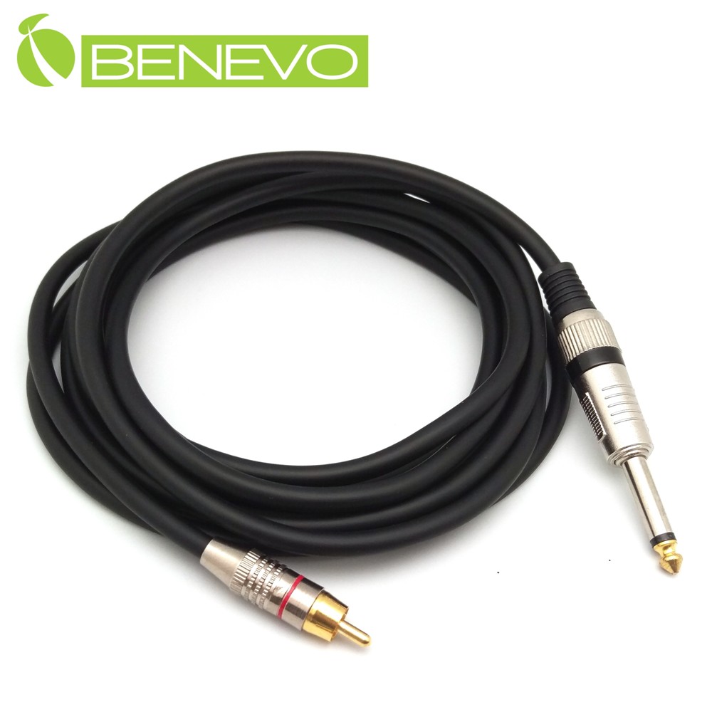 BENEVO 3.5米 TS型式6.3mm公對RCA公 聲音轉接線