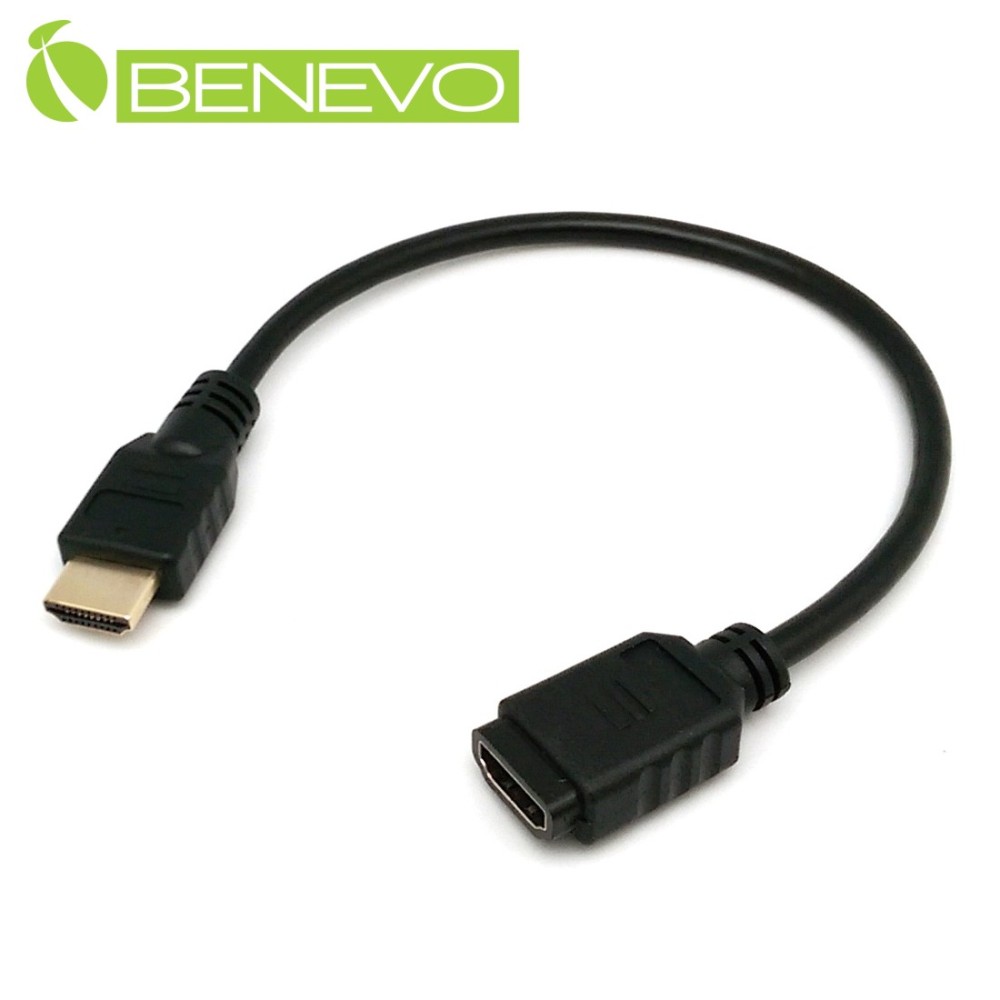 BENEVO 30cm 高畫質鍍金接頭HDMI影音延長線
