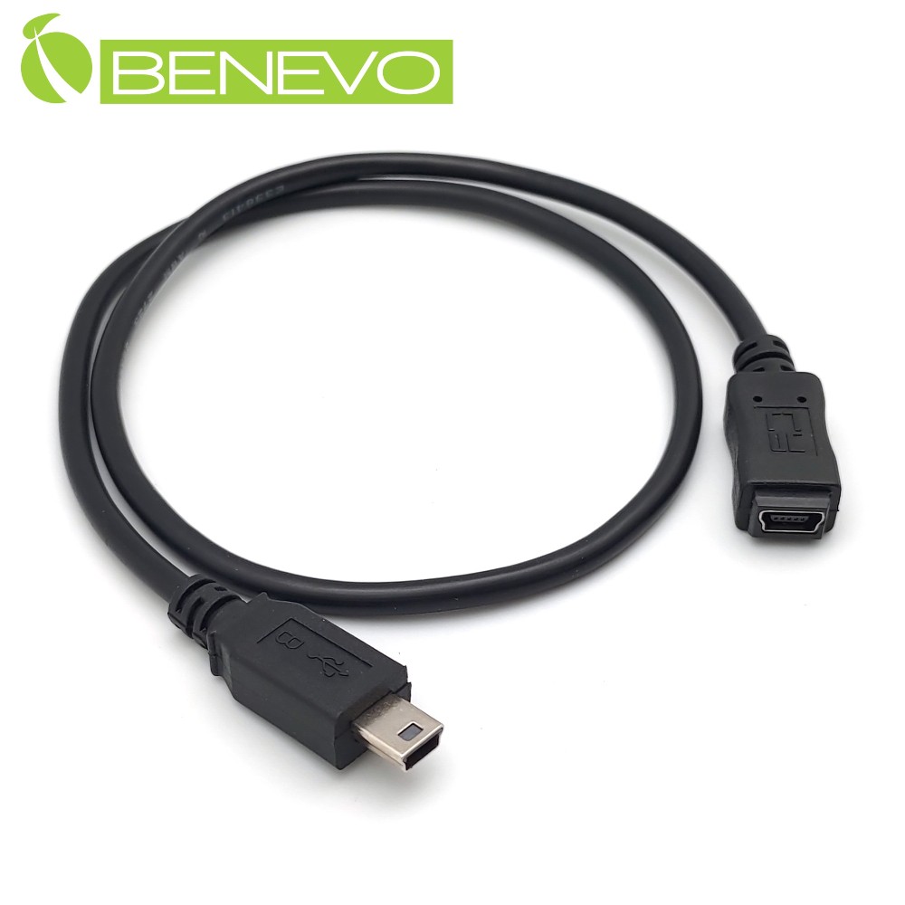 BENEVO 50cm USB2.0 MiniUSB(5pin) 公對母延長線
