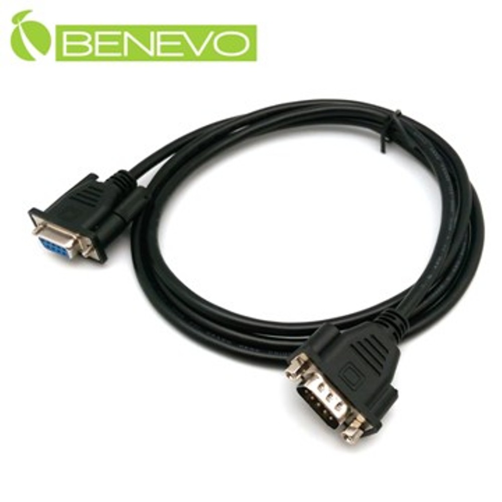 BENEVO 1.5M 遮蔽型RS232/Serial串列埠延長線(公對母/公頭具螺母)