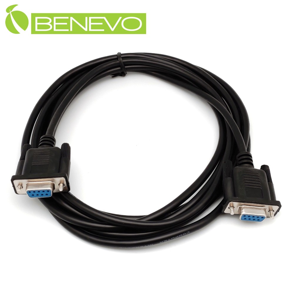 BENEVO直通型 3米 母對母 鍍鎳接頭RS232串列埠訊號連接線