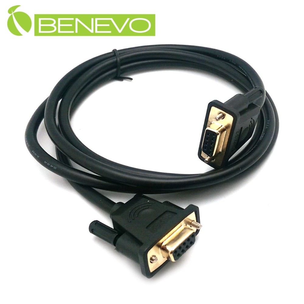 BENEVO專業直通型 1.5米 母對母鍍金接頭RS232串列埠訊號連接線