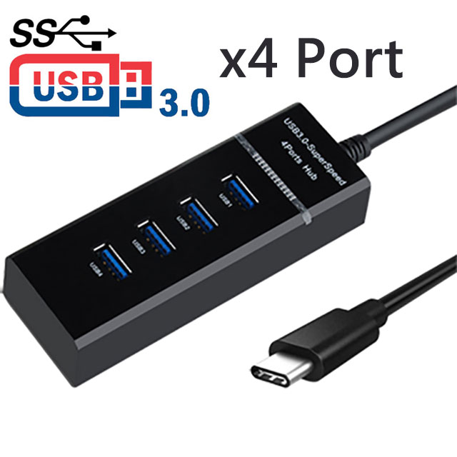 K-Line USB 3.1 Type-C 轉 4孔3.0 HUB Macbook集線器(黑)