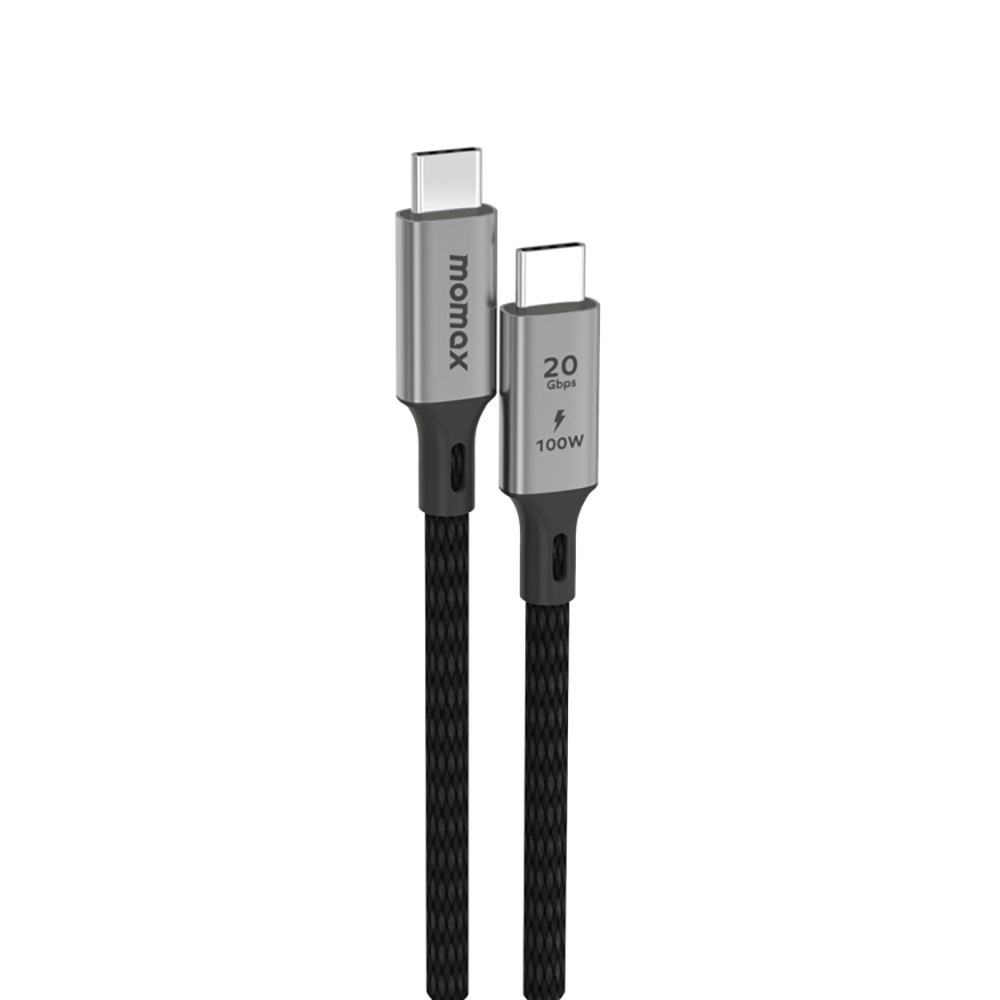 Momax Elite 100W PD USB-C USB3.2 20Gbps 編織充電傳輸線 (2m) - 黑色