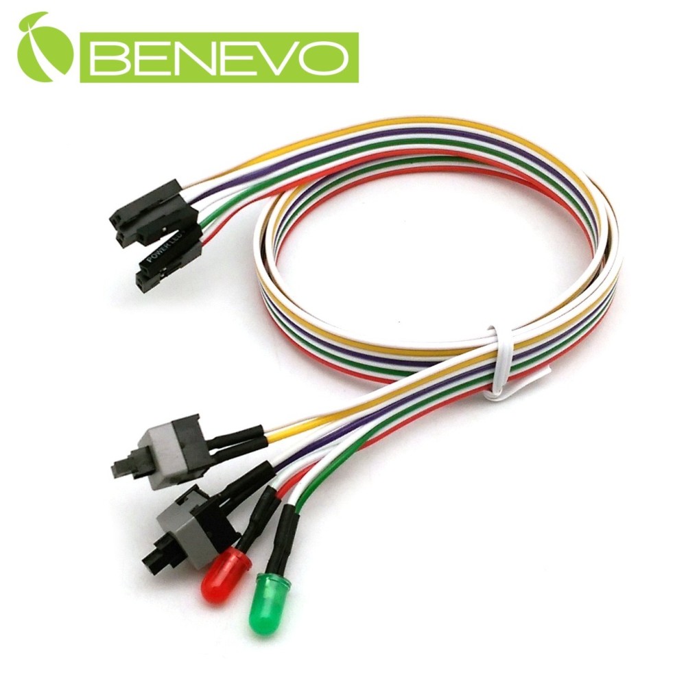 BENEVO多功能電腦面板線(電源開關/RESET/POWER&HDD LED燈號)