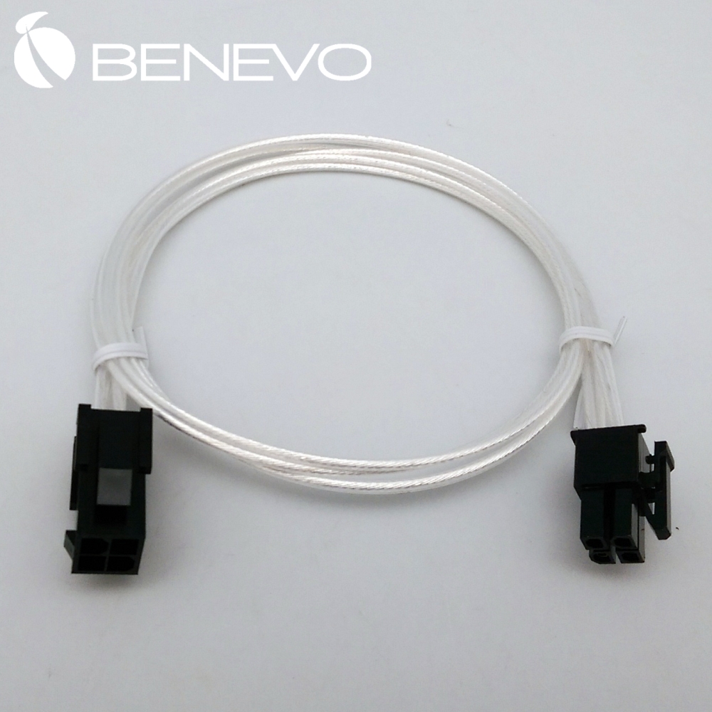 BENEVO鍍銀版 50cm 主機CPU/ATX電源4PIN電源延長線 [BP4P0050MF(鍍銀)