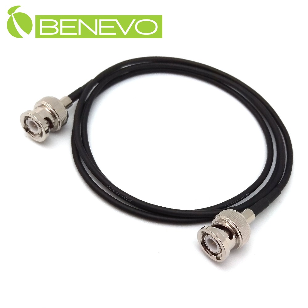 BENEVO 1米 BNC公對母同軸連接線(50歐姆/RG174)